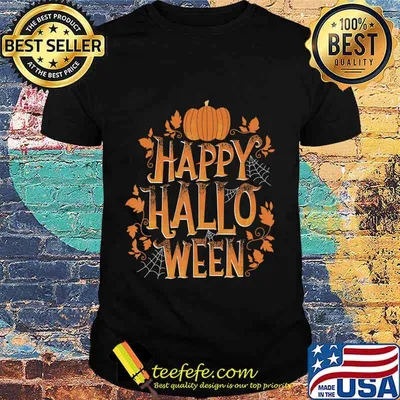 Retro Happy Halloween Shirt Women Men Vintage Pumpkin T-Shirt