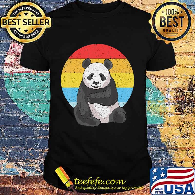 Retro Sunset Panda for Men Women Kids Vintage Panda T-Shirt