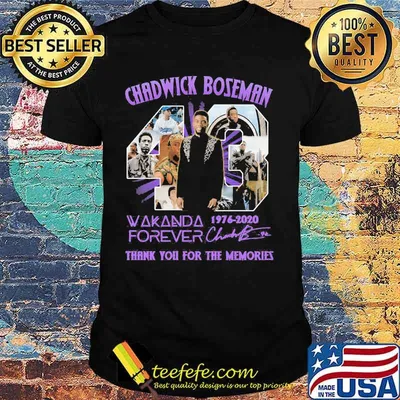 Rip chadwick 43 wakanda forever 1976 2020 thank you for the memories signature shirt