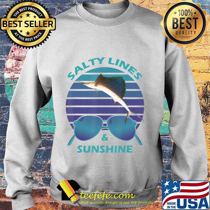 Salty Lines & Sunshine Retro Sunset with Marlin T-Shirt Sweater Salty Lines & Sunshine Retro Sunset with Marlin T-Shirt Sweater