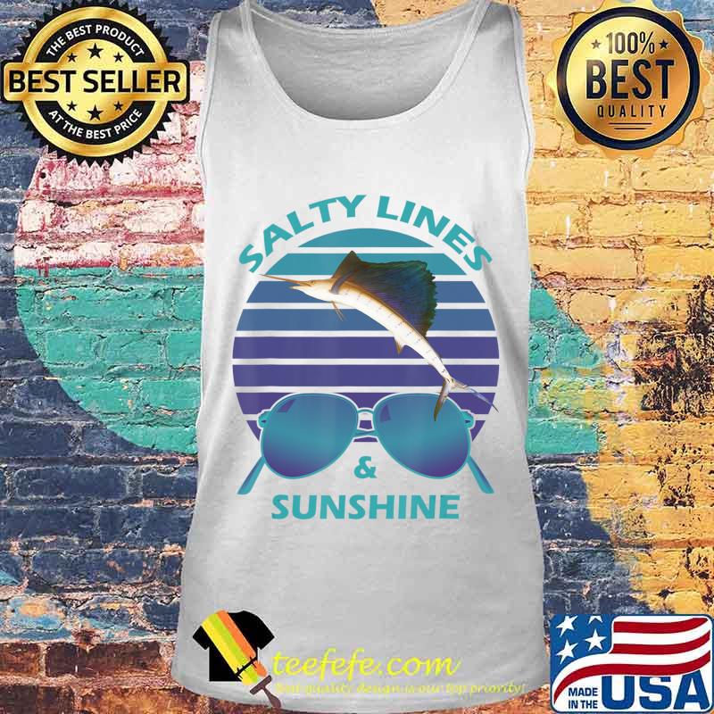 Salty Lines & Sunshine Retro Sunset with Marlin T-Shirt Tank top Salty Lines & Sunshine Retro Sunset with Marlin T-Shirt Tank top