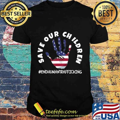 Save Our Children end human trafficking American flag for Patriots T-Shirt