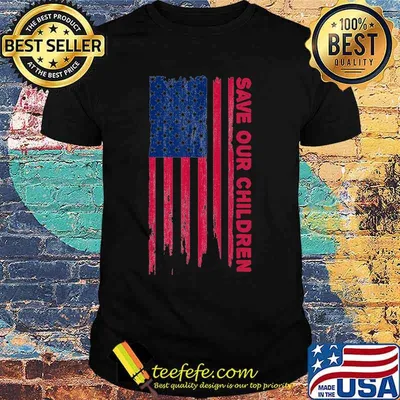 Save Our Children USA Flag End Human Trafficking Awareness T-Shirt