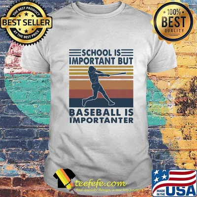 School is important but baseball is importanter vintage retro shirt