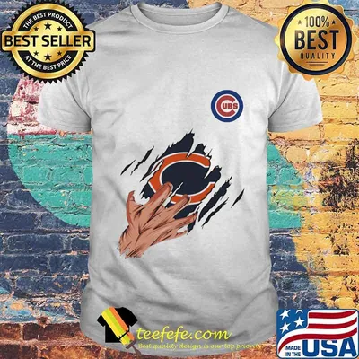 Scratch chicago bear and chicago cubs shirt