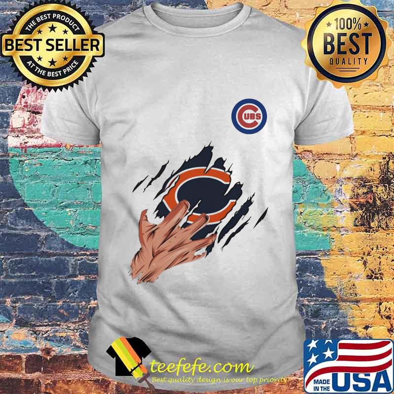 Scratch chicago bear and chicago cubs shirt