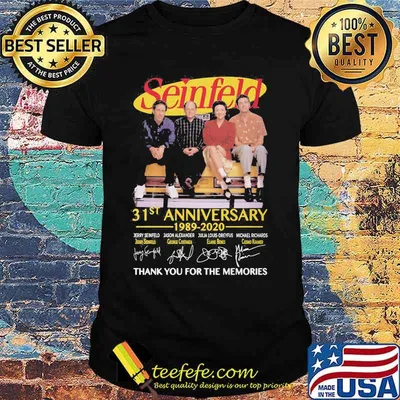 Seinfeld 31st anniversary 1989 2020 thank for the memories signatures shirt