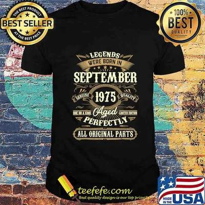 September 1975 45th Birthday Gift 45 Year Old Men Women T-Shirt