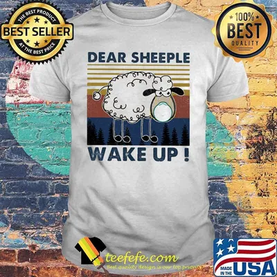 Sheep dear sheeple wake up vintage retro shirt