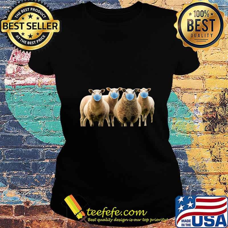 Sheep Wearing Mask Anti-Mask T-Shirt Ladies tee Sheep Wearing Mask Anti-Mask T-Shirt Ladies tee