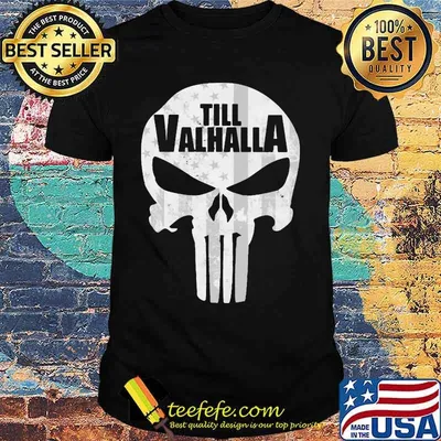 Skull till valhalla american flag shirt