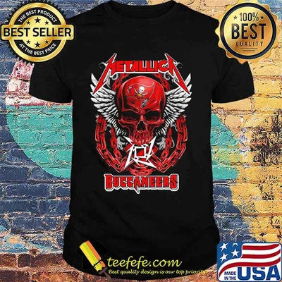 Skull wings metallica tampa bay buccaneers shirt