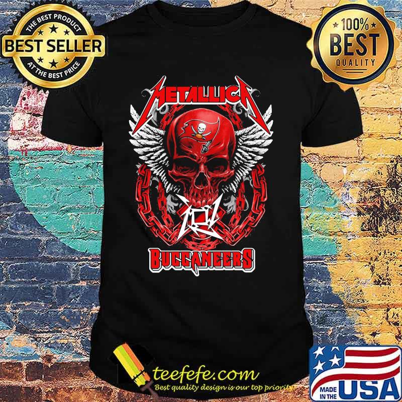 Skull wings metallica tampa bay buccaneers shirt Skull wings metallica tampa bay buccaneers shirt