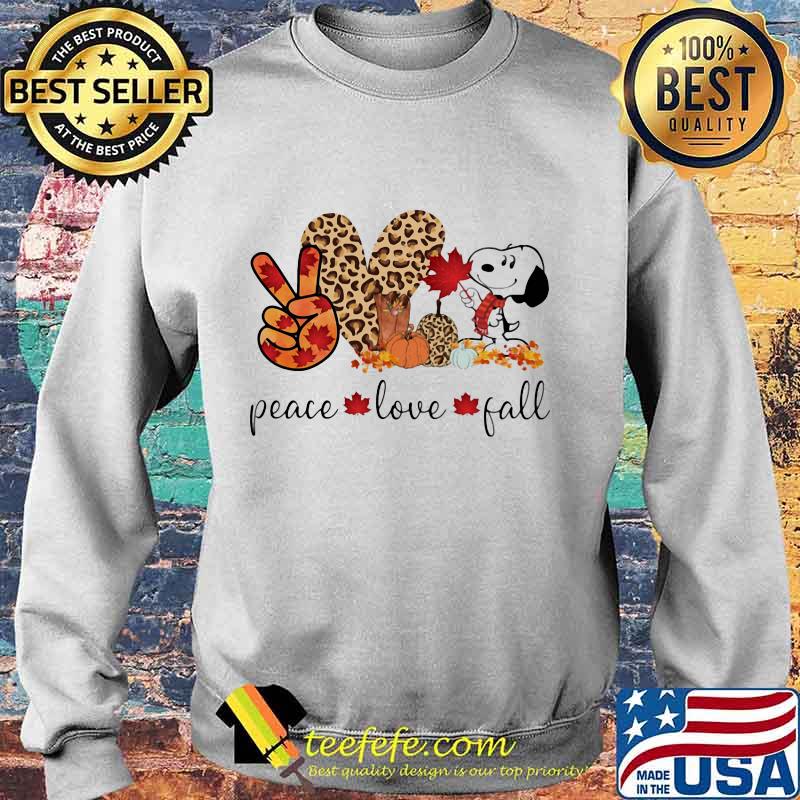 Snoopy peace love fall leopard s Sweater Snoopy peace love fall leopard s Sweater
