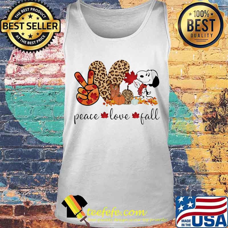 Snoopy peace love fall leopard s Tank top Snoopy peace love fall leopard s Tank top