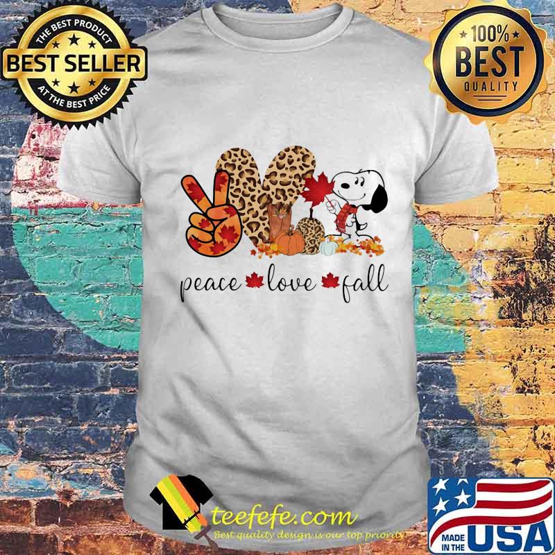 Snoopy peace love fall leopard shirt