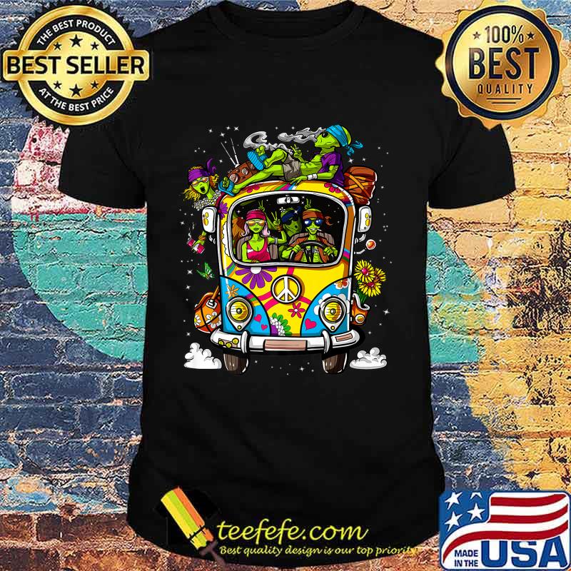 Space Aliens Hippie Van Stoner Weed Psychedelic Festival Premium T-Shirt Space Aliens Hippie Van Stoner Weed Psychedelic Festival Premium T-Shirt