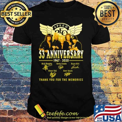 Speed wagon 53 anniversary 1967 2020 thank you for the memories signatures shirt