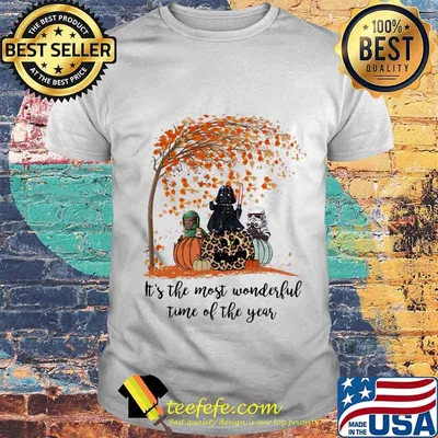 Star wars darth vader it's the most wonderful time of the year leaves tree pumpkins leopard shirt