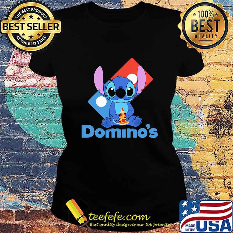 Stitch eating pizza domino's logo s Ladies tee Stitch eating pizza domino's logo s Ladies tee