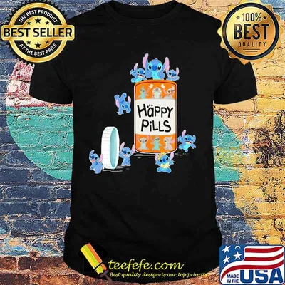 Stitch happy pills cartoon shirt