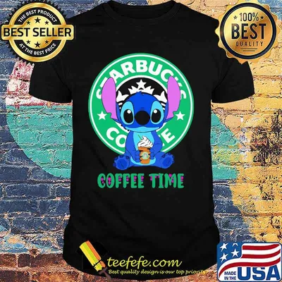 Stitch starbucks coffee logo time shirt