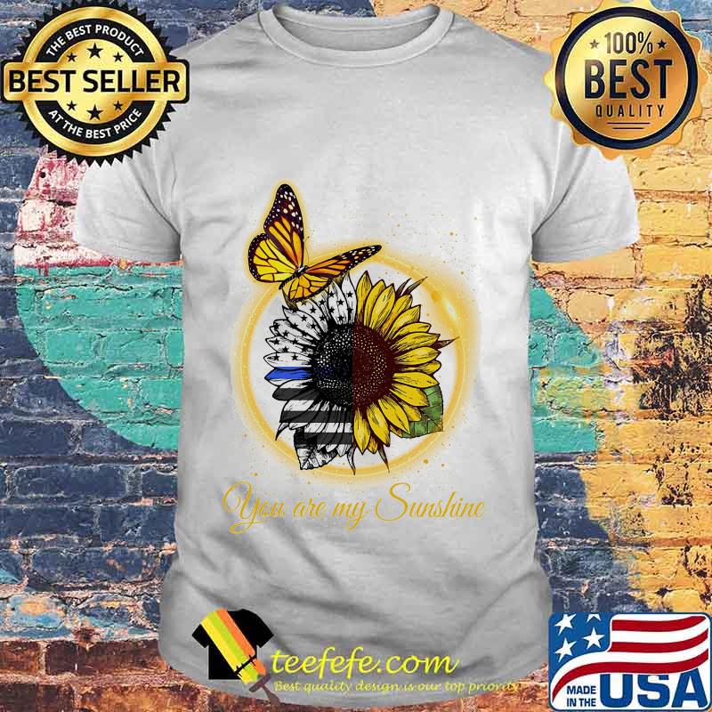Sunflower And Monarch Butterfly You Are My Sunshine American Flag Independence Day Shirt