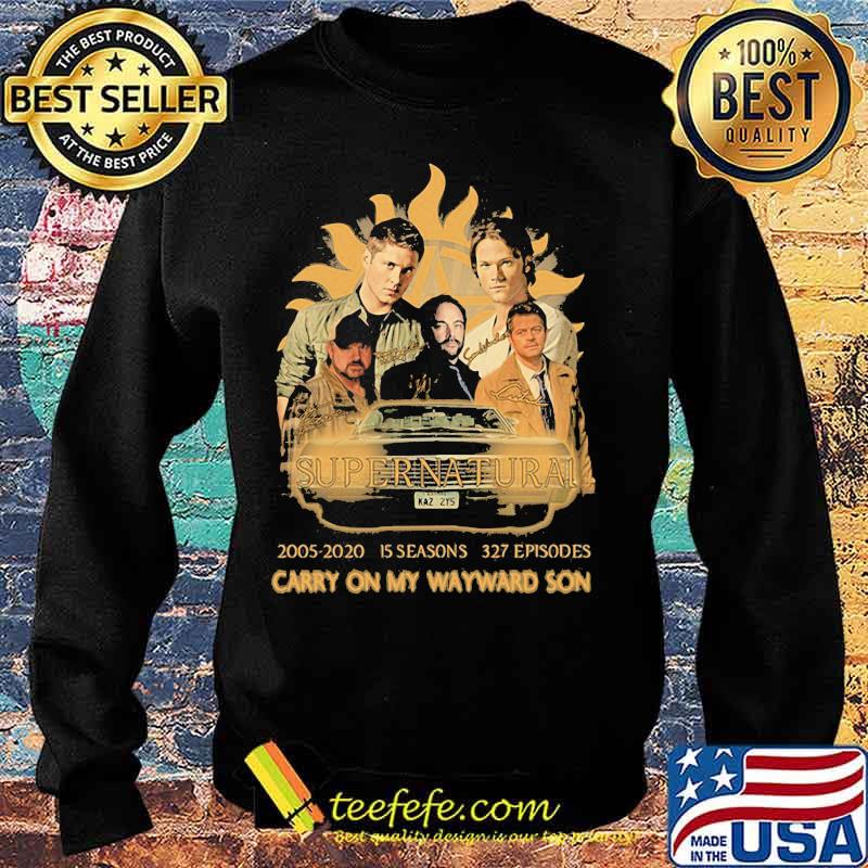 Supernatural 2005 2020 15 seasons 327 episodes carry on my wayward son s Sweater Supernatural 2005 2020 15 seasons 327 episodes carry on my wayward son s Sweater