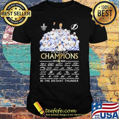 Tampa bay lightning stanley cup champions 2020 be the thunder signatures shirt