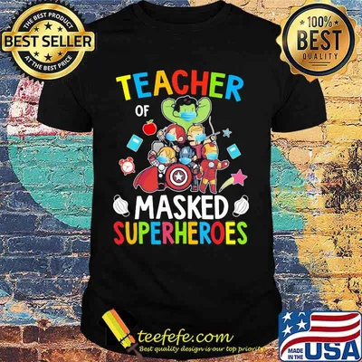 Teacher masked superheroes marvel shirt