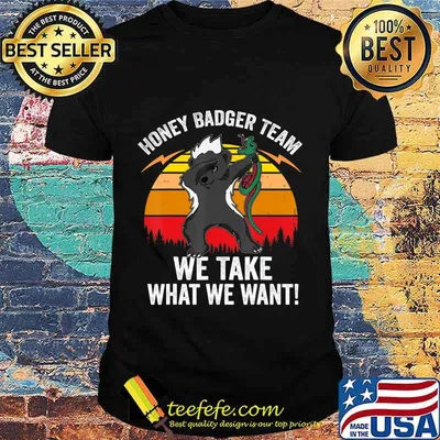 Team Honey Badger Shirt Gift For Dabbing Animal Lover Retro T-Shirt