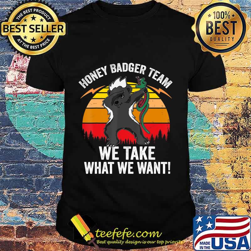 Team Honey Badger Shirt Gift For Dabbing Animal Lover Retro T-Shirt
