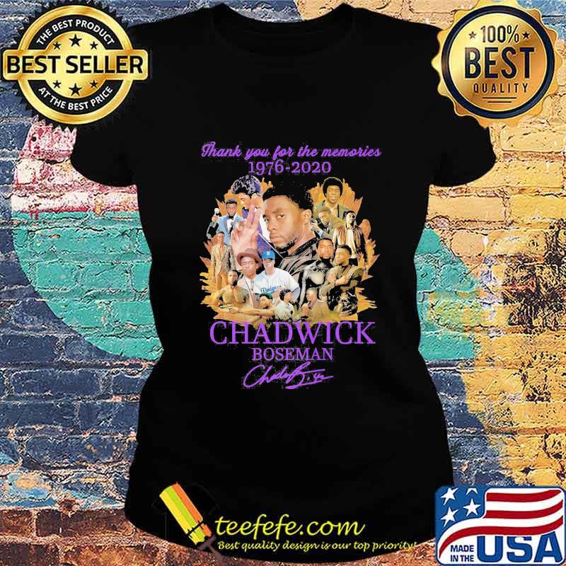 Thank you for the memories 1976 2020 chadwick boseman signature s Ladies tee Thank you for the memories 1976 2020 chadwick boseman signature s Ladies tee