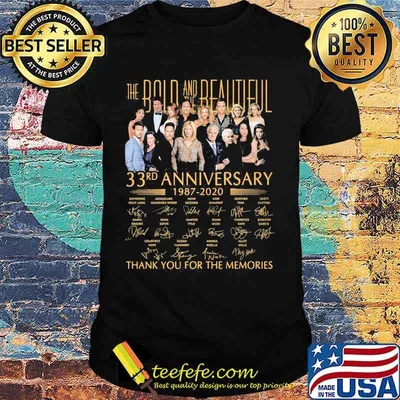 The bold and the beautiful 33rd anniversary 1987 2020 thank for the memories signatures shirt