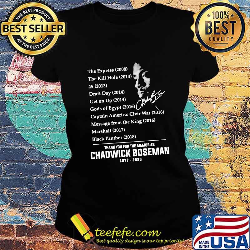 The express the kill hole 45 draft day get on up thank you for the memories rip chadwick signatures s Ladies tee The express the kill hole 45 draft day get on up thank you for the memories rip chadwick signatures s Ladies tee