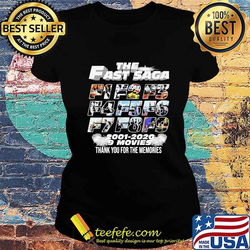 The fast saga 2001 2020 9 movies thank for the memories s Ladies tee The fast saga 2001 2020 9 movies thank for the memories s Ladies tee