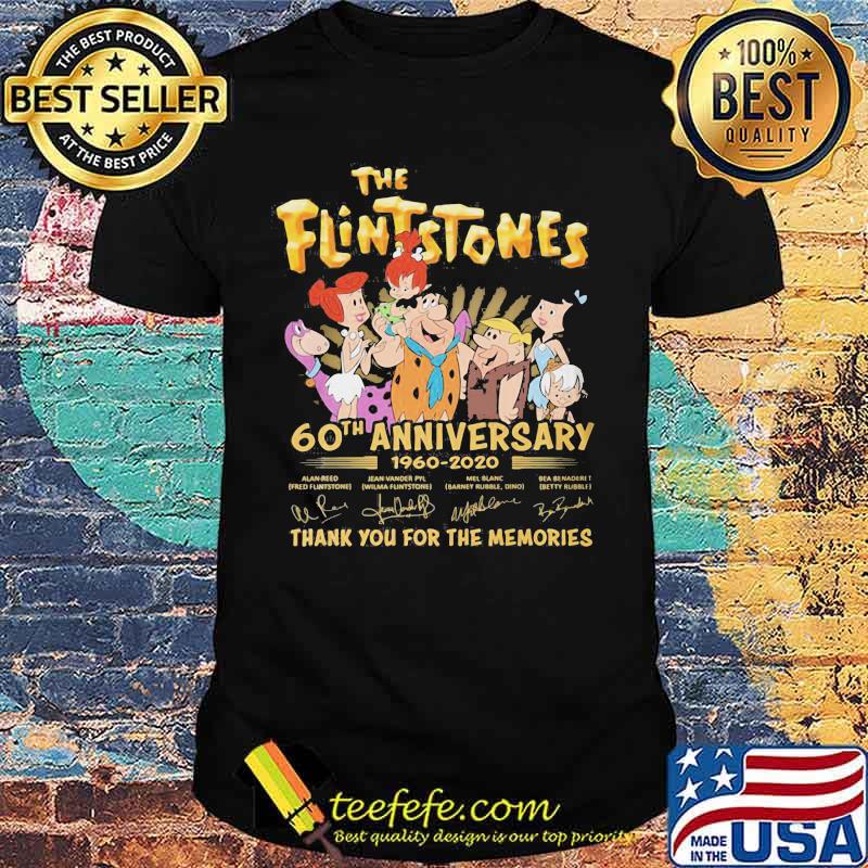 The flintstones 60th anniversary 1960 2020 thank for the memories signatures shirt