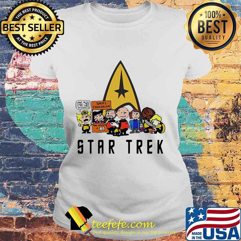 The peanuts cartoon characters star trek s Laides tee The peanuts cartoon characters star trek s Laides tee