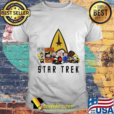 The peanuts cartoon characters star trek shirt