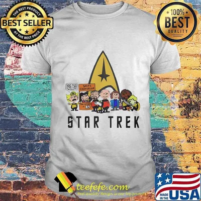 The peanuts characters cartoon star trek shirt