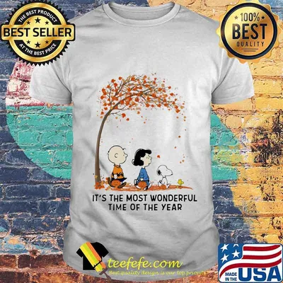 The peanuts it's the most wonderful time of the year leaves tree shirt