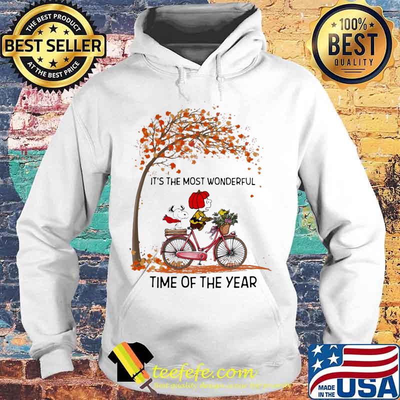 The peanuts riding bicycle bus it's the most wonderful time of the year leaves tree s Hoodie The peanuts riding bicycle bus it's the most wonderful time of the year leaves tree s Hoodie
