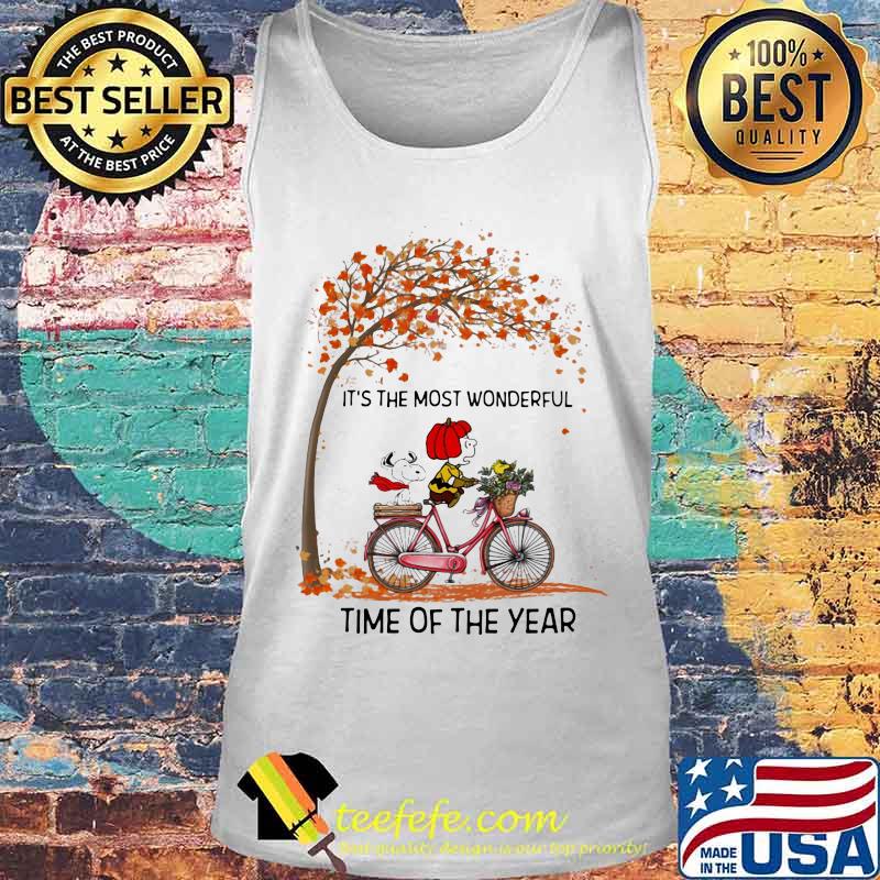 The peanuts riding bicycle bus it's the most wonderful time of the year leaves tree s Tank top The peanuts riding bicycle bus it's the most wonderful time of the year leaves tree s Tank top