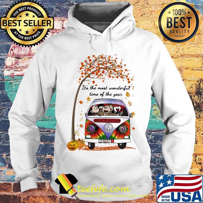 The peanuts riding peace bus it's the most wonderful time of the year leaves tree s Hoodie The peanuts riding peace bus it's the most wonderful time of the year leaves tree s Hoodie