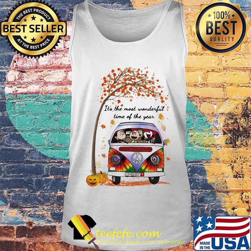 The peanuts riding peace bus it's the most wonderful time of the year leaves tree s Tank top The peanuts riding peace bus it's the most wonderful time of the year leaves tree s Tank top