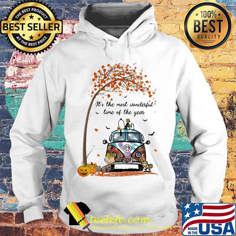 The peanuts riding peace bus sunflower bus it's the most wonderful time of the year leaves tree s Hoodie The peanuts riding peace bus sunflower bus it's the most wonderful time of the year leaves tree s Hoodie
