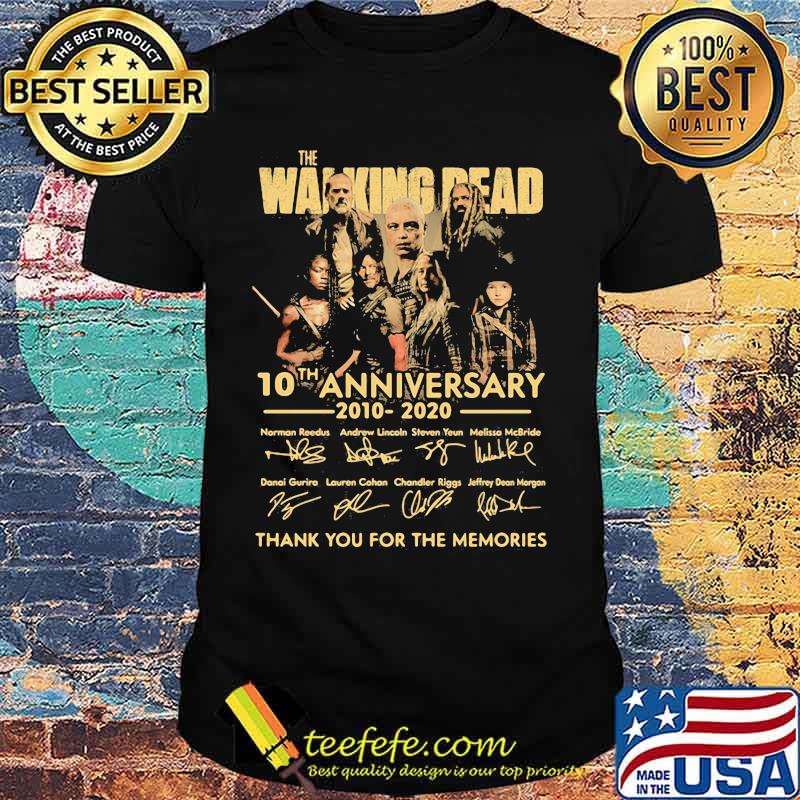 The walking dead 10th anniversary 2010 2020 thank for the memories signatures shirt The walking dead 10th anniversary 2010 2020 thank for the memories signatures shirt