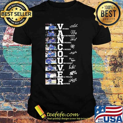 Vancouver canucks hockey team players signatures shirt