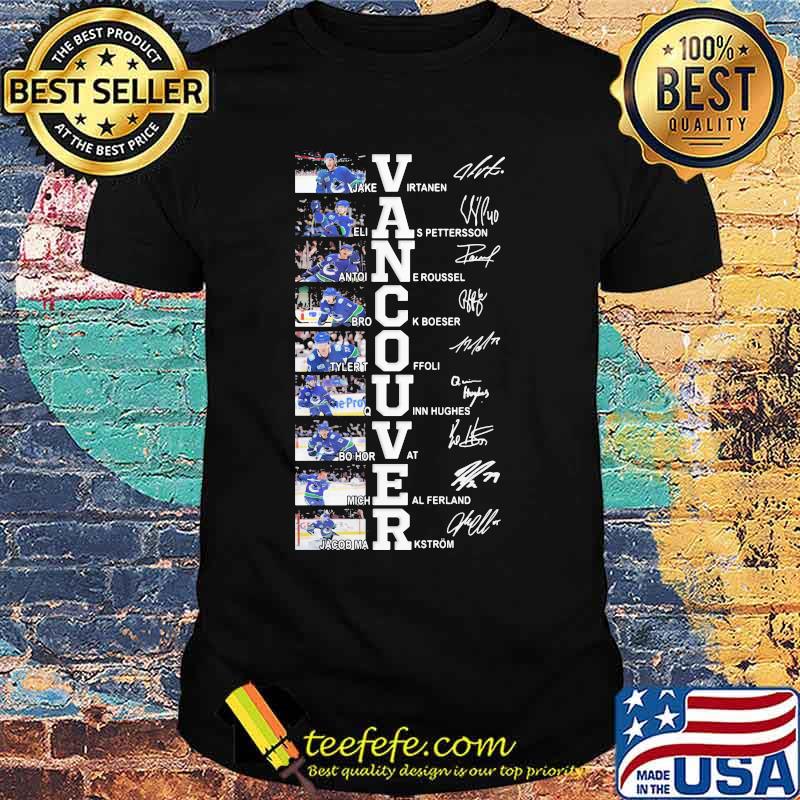 Vancouver canucks hockey team players signatures shirt
