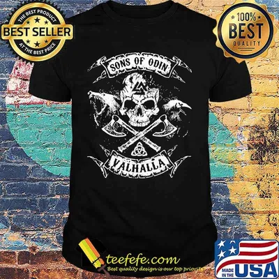 Vikings skull sons of odin valhalla shirt